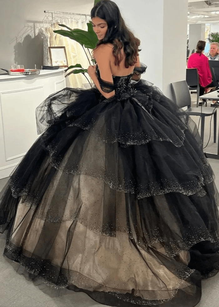 Kathryn | Command Attention in Stunning Black Quince Dresses for Your Big Day - Black - PromDressClub