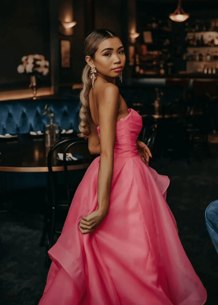 Katie | A Line Strapless Hot Pink Corset for Tulle Prom Dress - Peach - PromDressClub