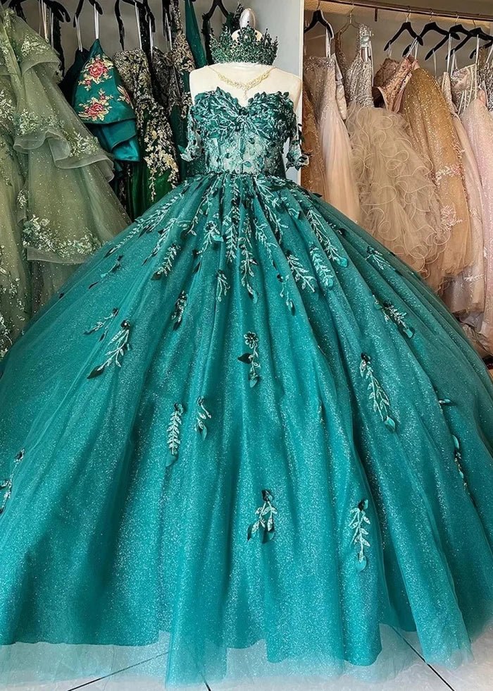Kaylee | Unveil Your Radiance in Emerald Green Quince Dresses - Emerald Green - PromDressClub
