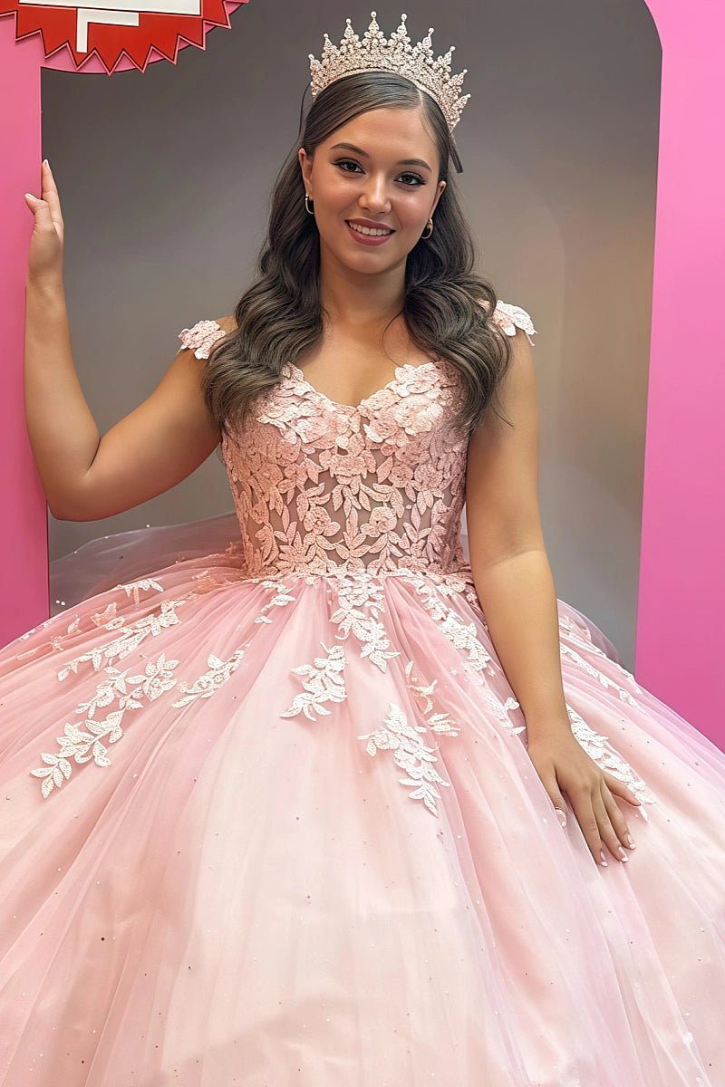 Kendall | Slay Your Quinceañera in Stunning Pink Dresses – Feel Like Royalty! - Light Pink - PromDressClub