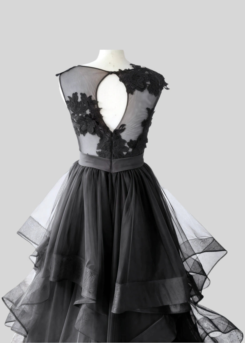 Laura | Timeless Gothic Black Wedding Dresses Bold Elegance for Modern Brides - Black - PromDressClub