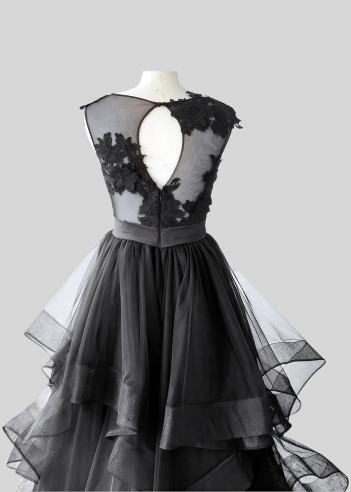 Laura | Timeless Gothic Black Wedding Dresses Bold Elegance for Modern Brides - Black - PromDressClub