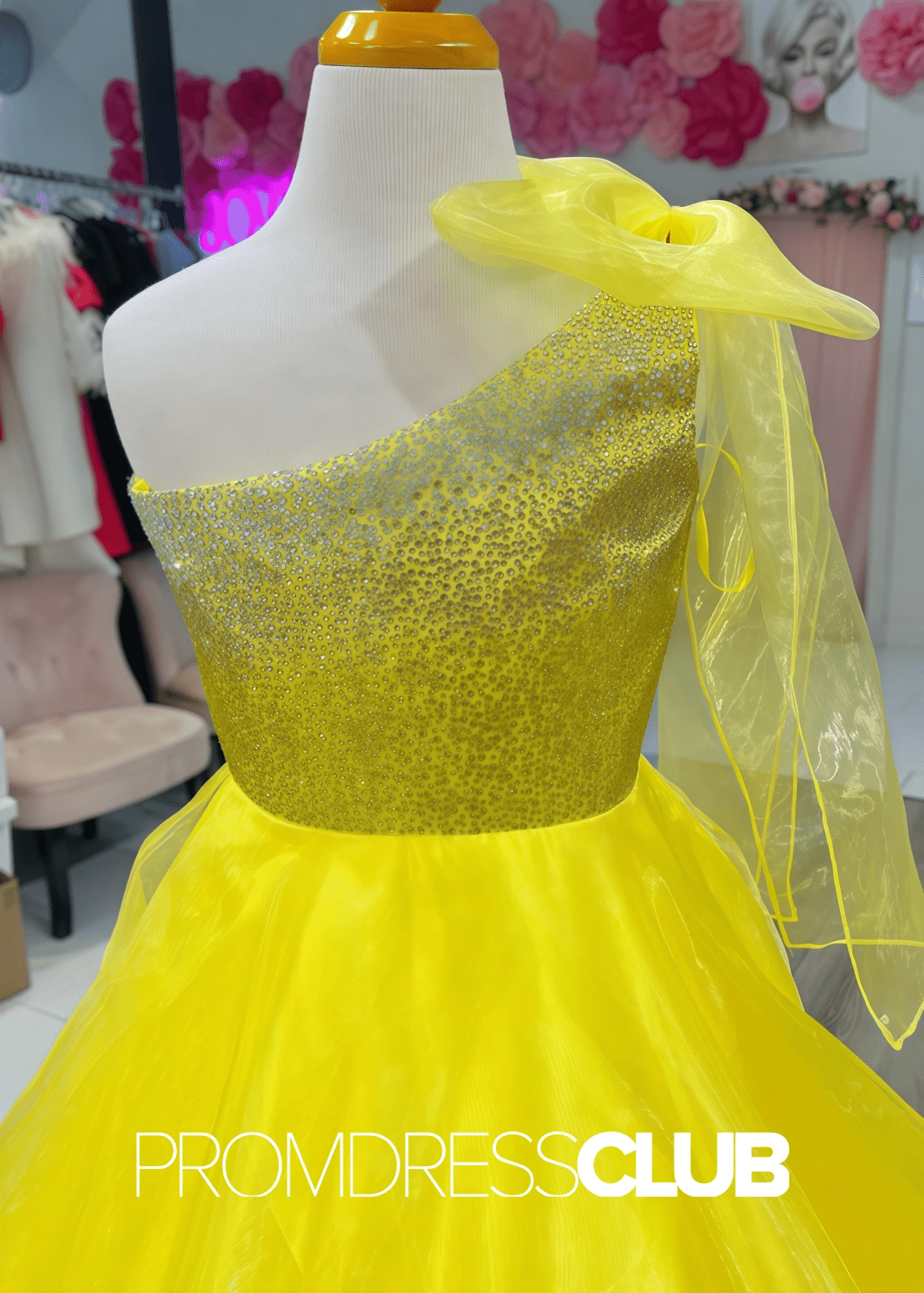 Laurel | Beaded Yellow Long Pageant Dresses for Girls - Yellow - PromDressClub