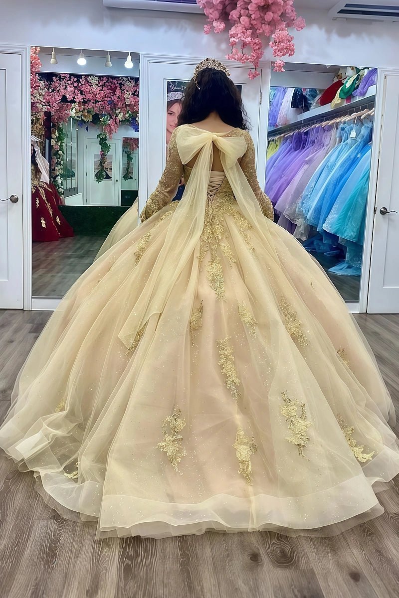 Leanne | Discover the Ultimate Gold Quince Dresses for Your Royal Debut - Gold - PromDressClub