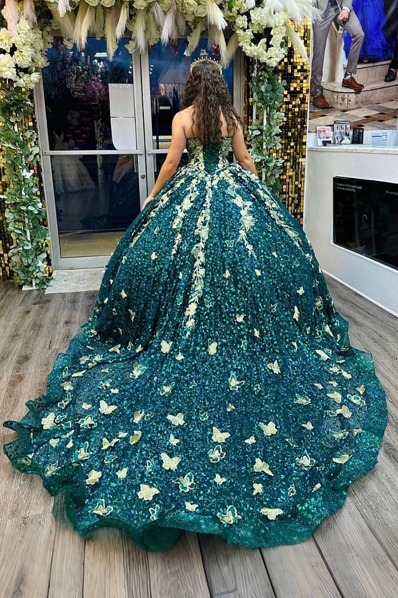 Leila | Discover the Perfect Emerald Green Quince Dress - Timeless Elegance for Your Big Day - Emerald Green - PromDressClub
