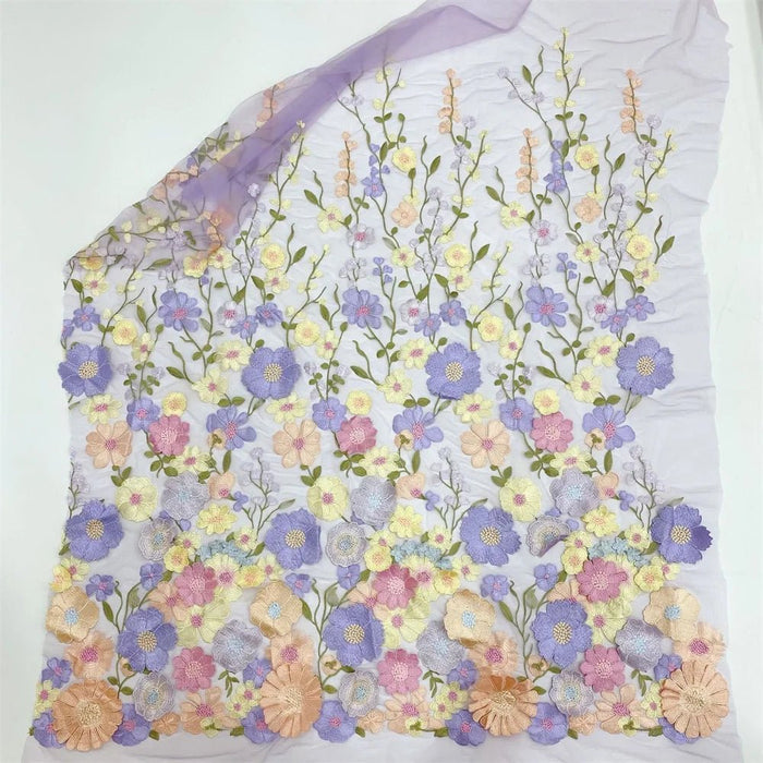 Lila | Elegant Champagne Short Sleeve Flower Corset Prom Dress - Champagne Floral - PromDressClub