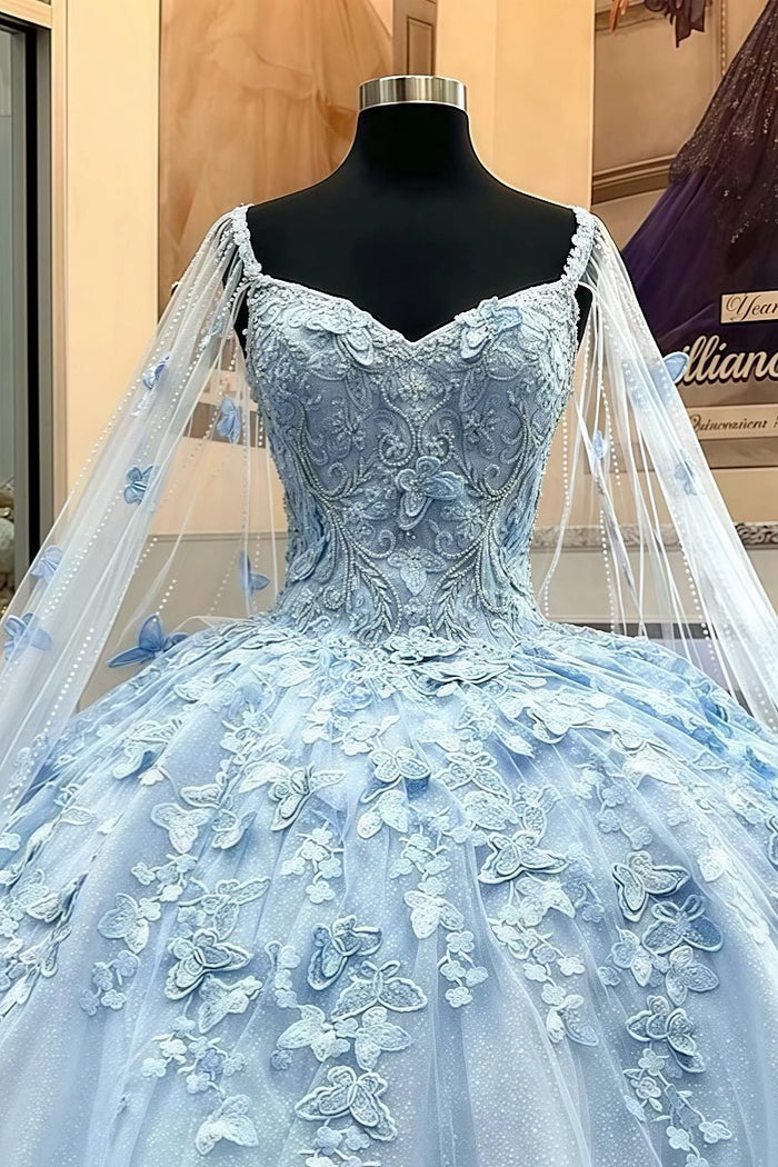 Lila | Own Your Spotlight in Stunning Blue Quince Dresses - Light Blue - PromDressClub