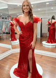 Lilith | Mermaid Sparkly Red Sequin Prom Dress - Red - PROMDRESS Club