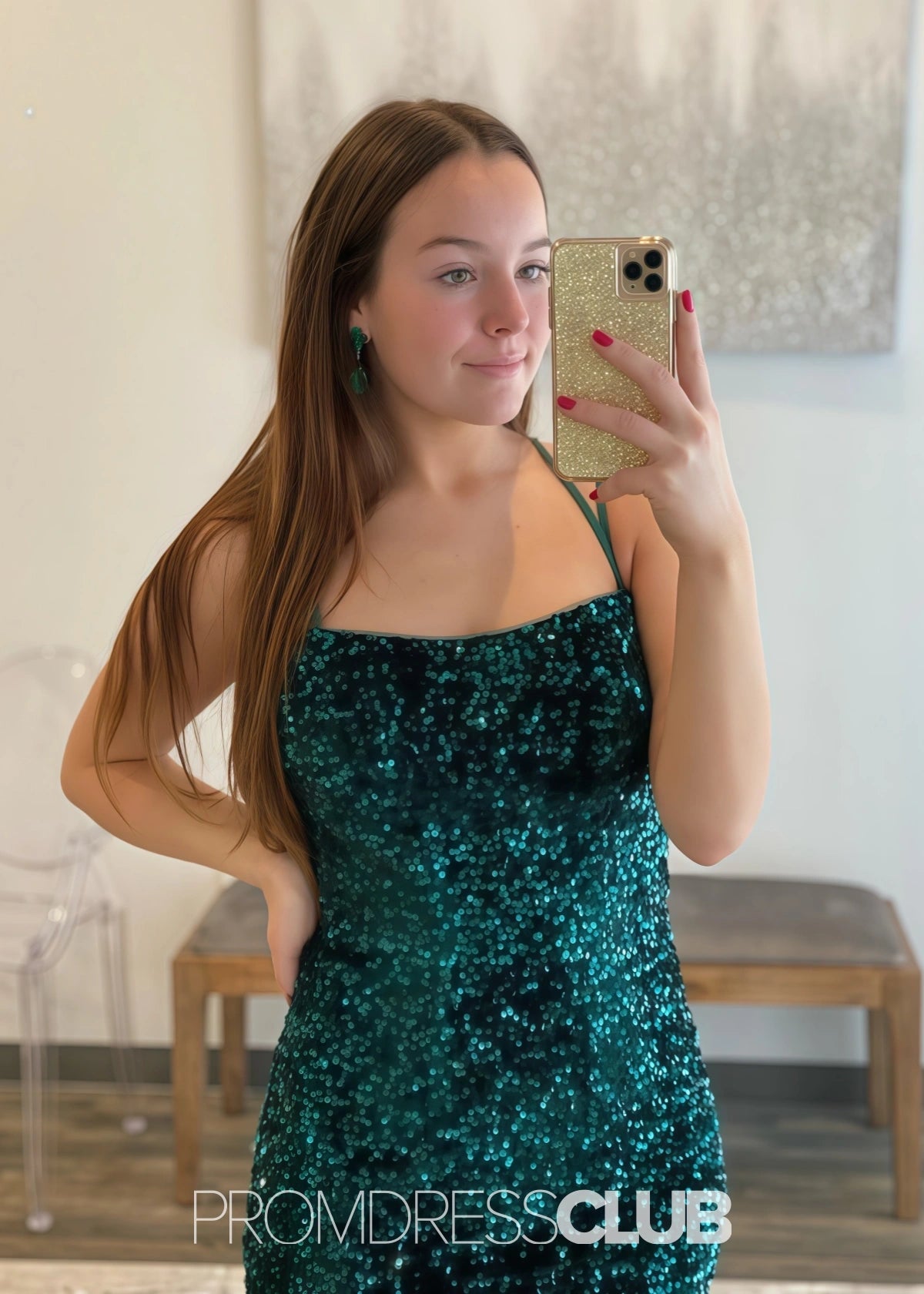 Lindsay | Sparkly Mermaid Emerald Green Sequin Long Prom Dress - Price #price_variant_lowest# - Emerald Green - PromDressClub