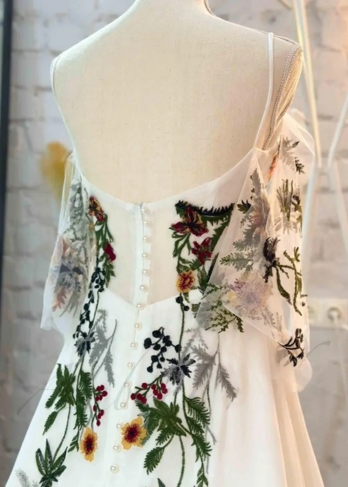 Liz | Discover the Dream Floral Wedding Dress for Your Big Day - Ivory Floral - PromDressClub