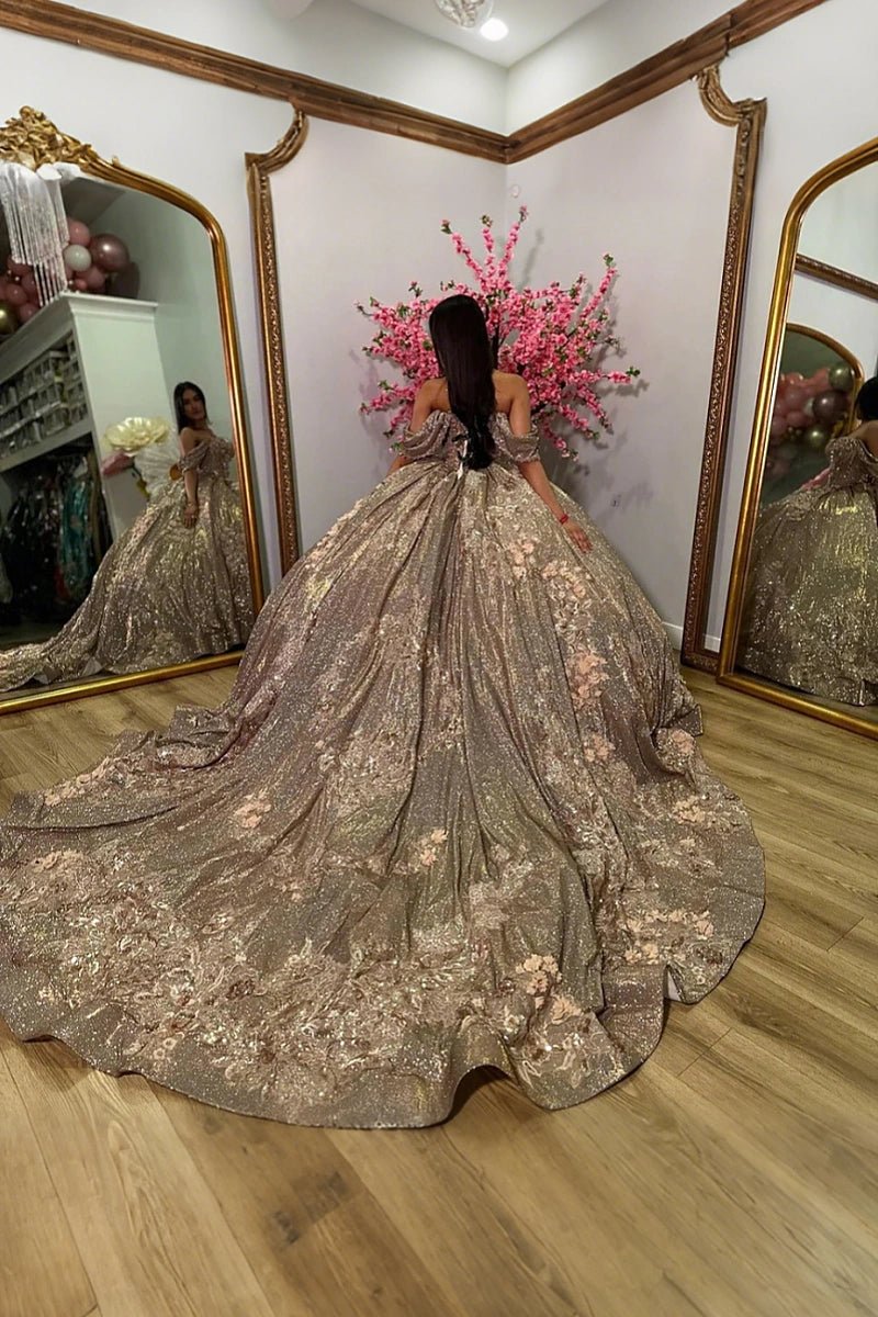 Lucy | Own Your Spotlight in Stunning Gold Quince Dresses - Rose Gold - PromDressClub