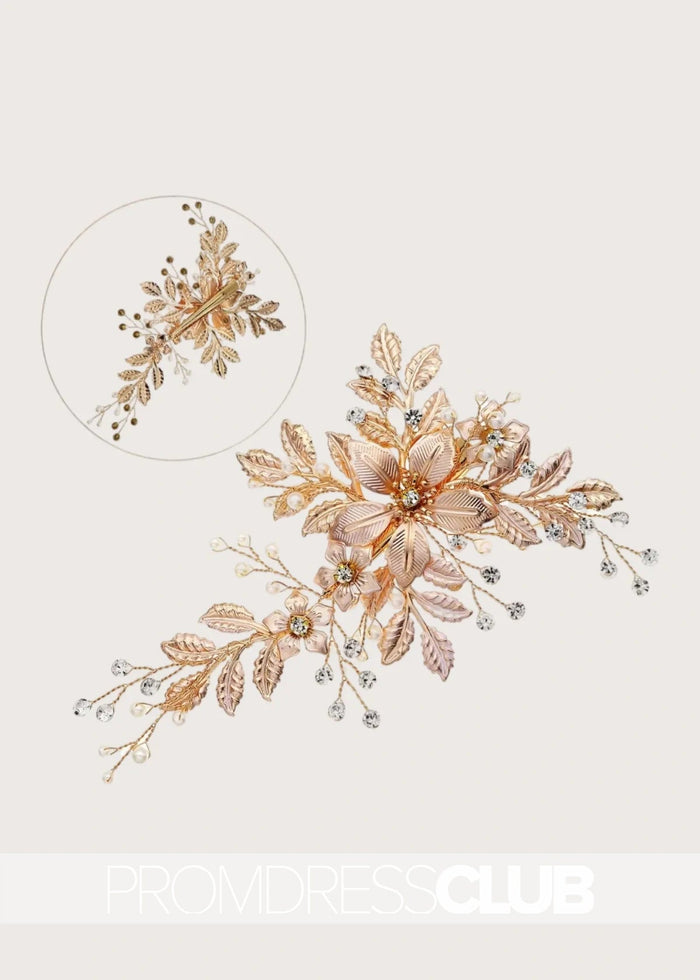 Luxury Accessories Gold Versatile Hairpin With Metal Flower - Price #price_variant_lowest# - Gold - PromDressClub