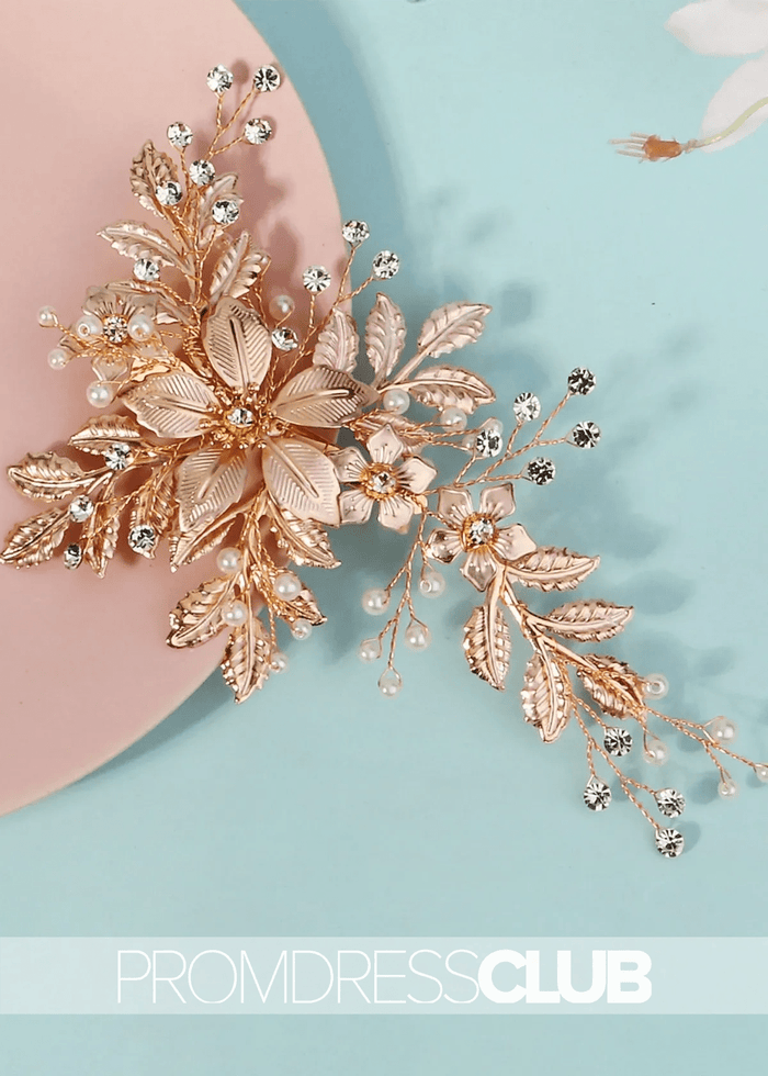 Luxury Accessories Gold Versatile Hairpin With Metal Flower - Price #price_variant_lowest# - Gold - PromDressClub