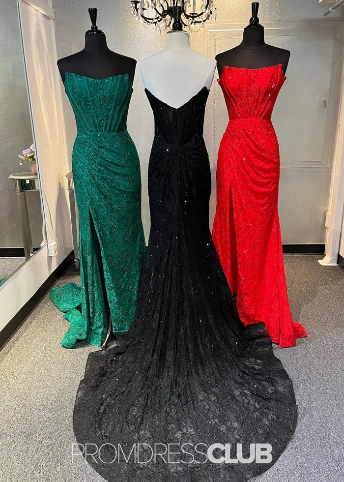 Lynn | Mermaid Plus Size Emerald Green Long Prom Dress - Price #price_variant_lowest# - Black - PromDressClub