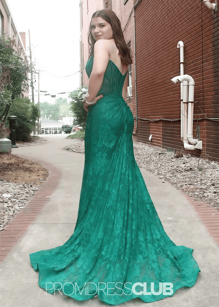 Lynn | Mermaid Plus Size Emerald Green Long Prom Dress - Price #price_variant_lowest# - Emerald Green - PromDressClub