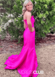 Mandy | Mermaid Red Maxi Prom Dress Near Me - Hot Pink - PROMDRESS Club