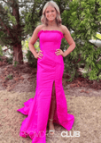 Mandy | Mermaid Red Maxi Prom Dress Near Me - Hot Pink - PROMDRESS Club