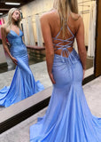 Mandy | Mermaid Spaghetti Straps Long Red Prom Dress with Beading - Lilac - US0 - PromDressClub