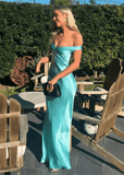 Michelle | Mermaid Aqua Satin Long Formal Dress Stores Near Me - Aqua - PROMDRESS Club