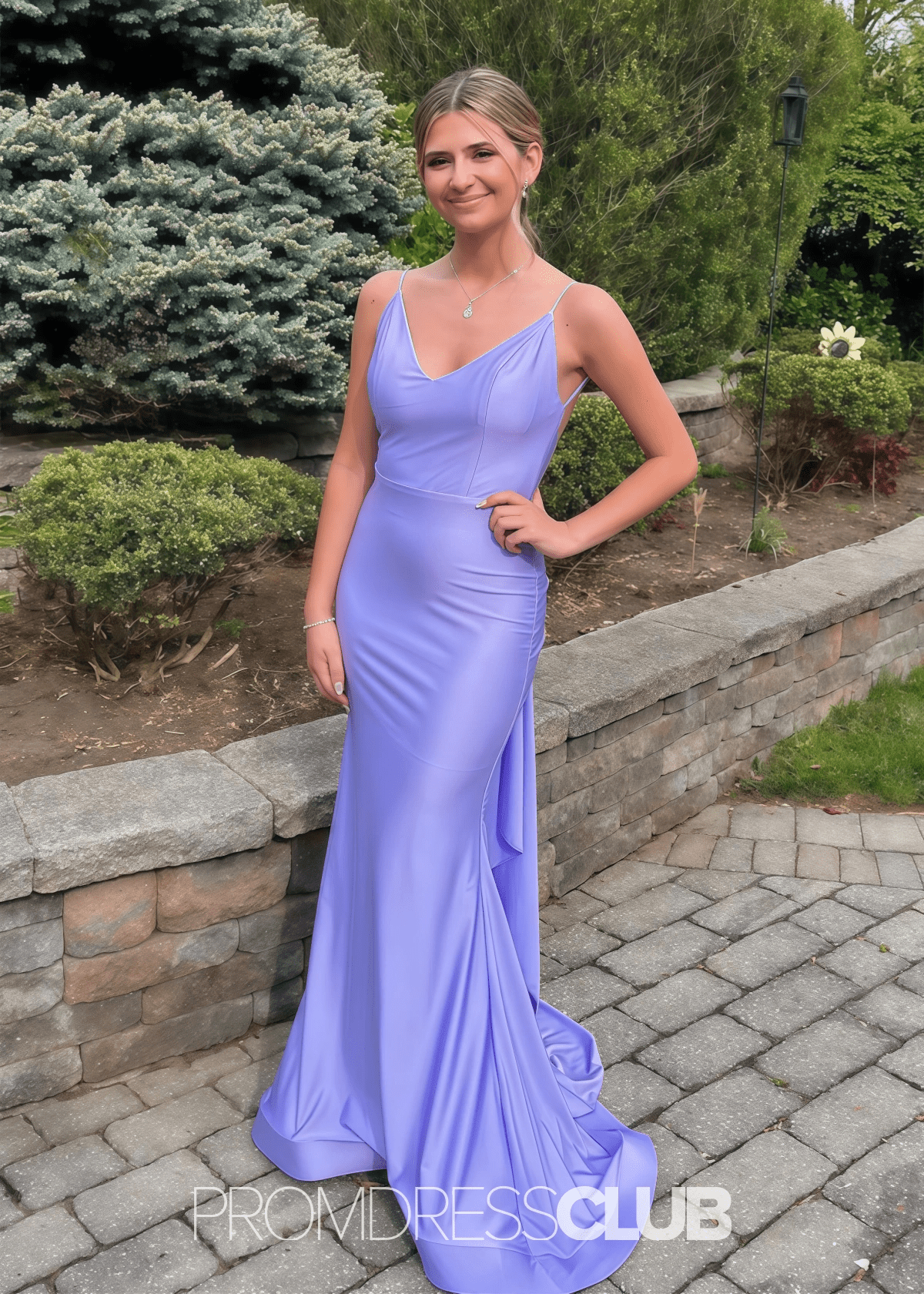 Molly | Mermaid Ruched Yellow Satin Maxi Formal Dress Stores Near Me - Price #price_variant_lowest# - Lavender - PromDressClub