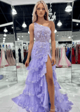 Myrna | A Line Sequin - Embroidery Light Purple Long Formal Dress - Light Purple - PROMDRESS Club