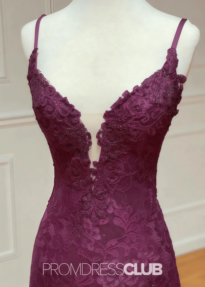 Nora | Mermaid Lace Appliques Burgundy Long Formal Dress - Price #price_variant_lowest# - Burgundy - PromDressClub
