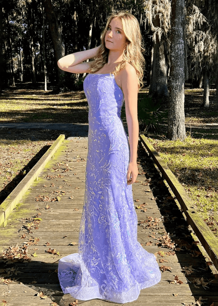 Octavia | Stunning Lilac Sequin Backless Mermaid Prom Dress - Lilac - PromDressClub