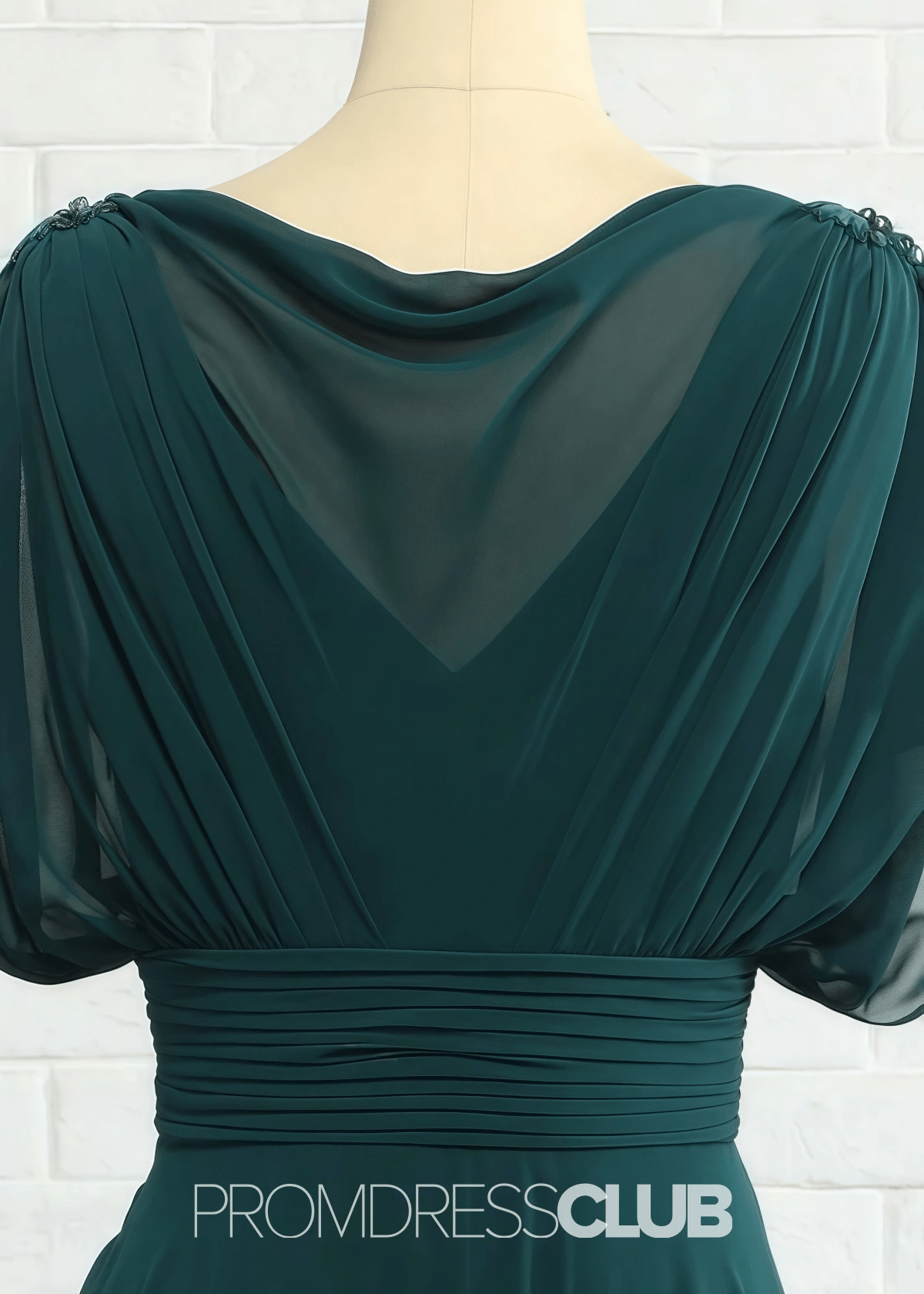 Pandora | A Line Dark Green Chiffon Long Bridesmaid Dress Near Me - Dark Green - PROMDRESS Club