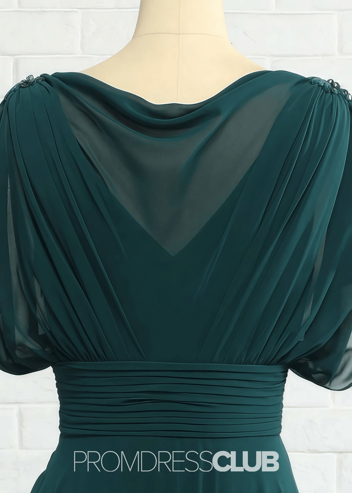 Pandora | A Line Dark Green Chiffon Long Bridesmaid Dress Near Me - Price #price_variant_lowest# - Dark Green - PromDressClub