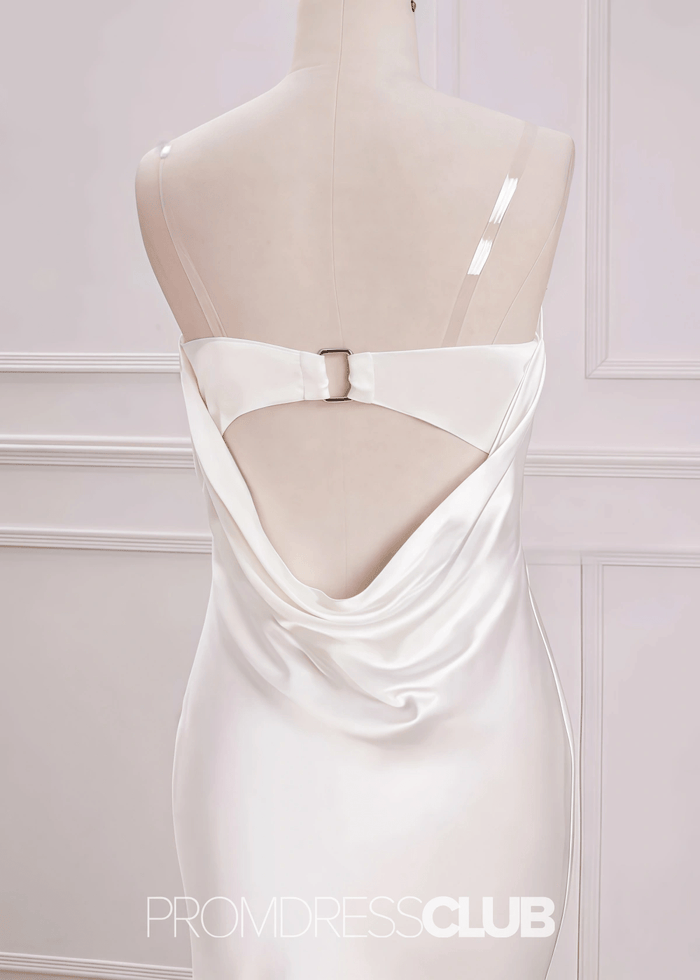 Penelope | Mermaid Strapless White Satin Long Birdesmaid Dress - Price #price_variant_lowest# - White - PromDressClub