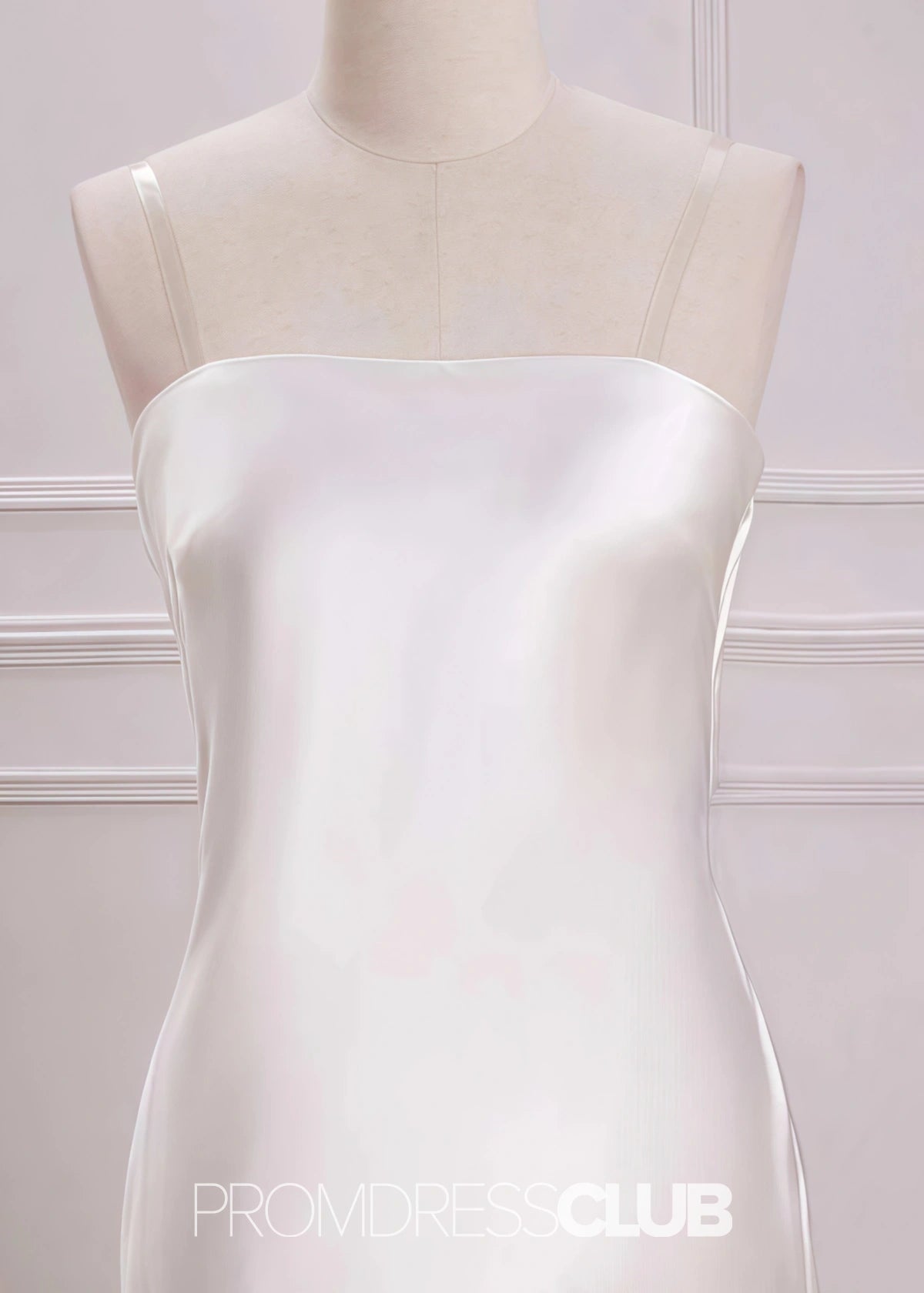 Penelope | Mermaid Strapless White Satin Long Birdesmaid Dress - White - PROMDRESS Club