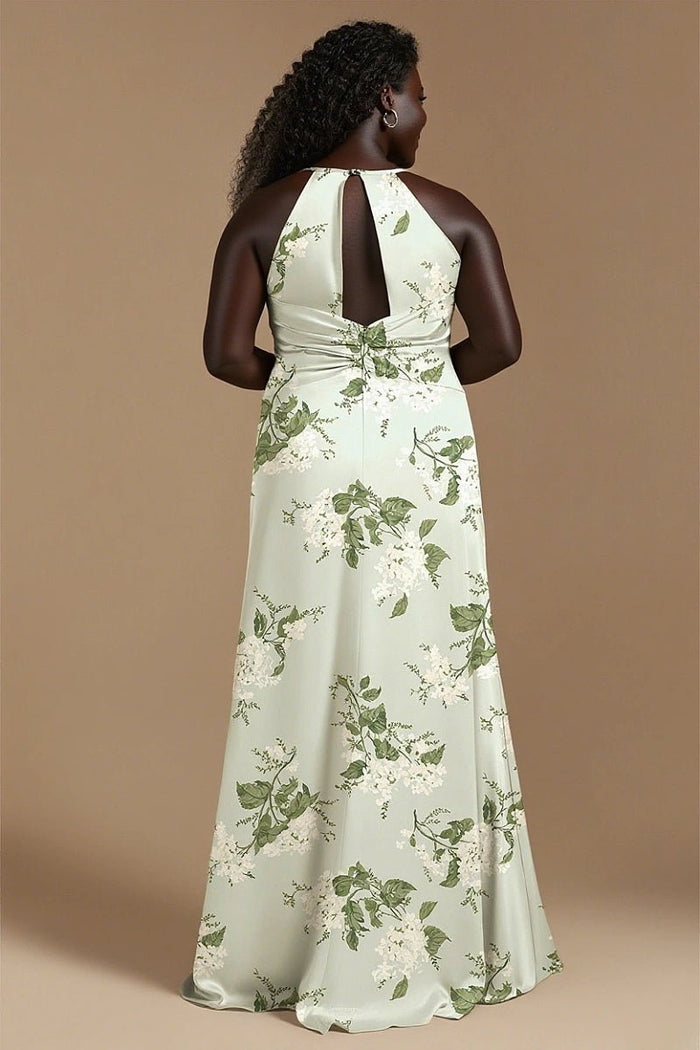 Pristine Glow Age Green Floral Bridesmaid Dresses for Effortless Elegance & Comfort - Sage Floral - PromDressClub