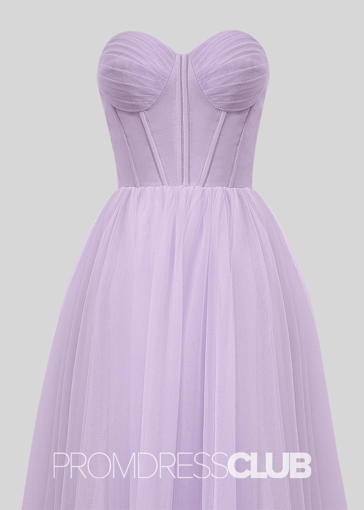 Salome |Green Long Prom Dresses Stores Near Me With A Line Strapless Puffy Tulle - Lilac - PromDressClub