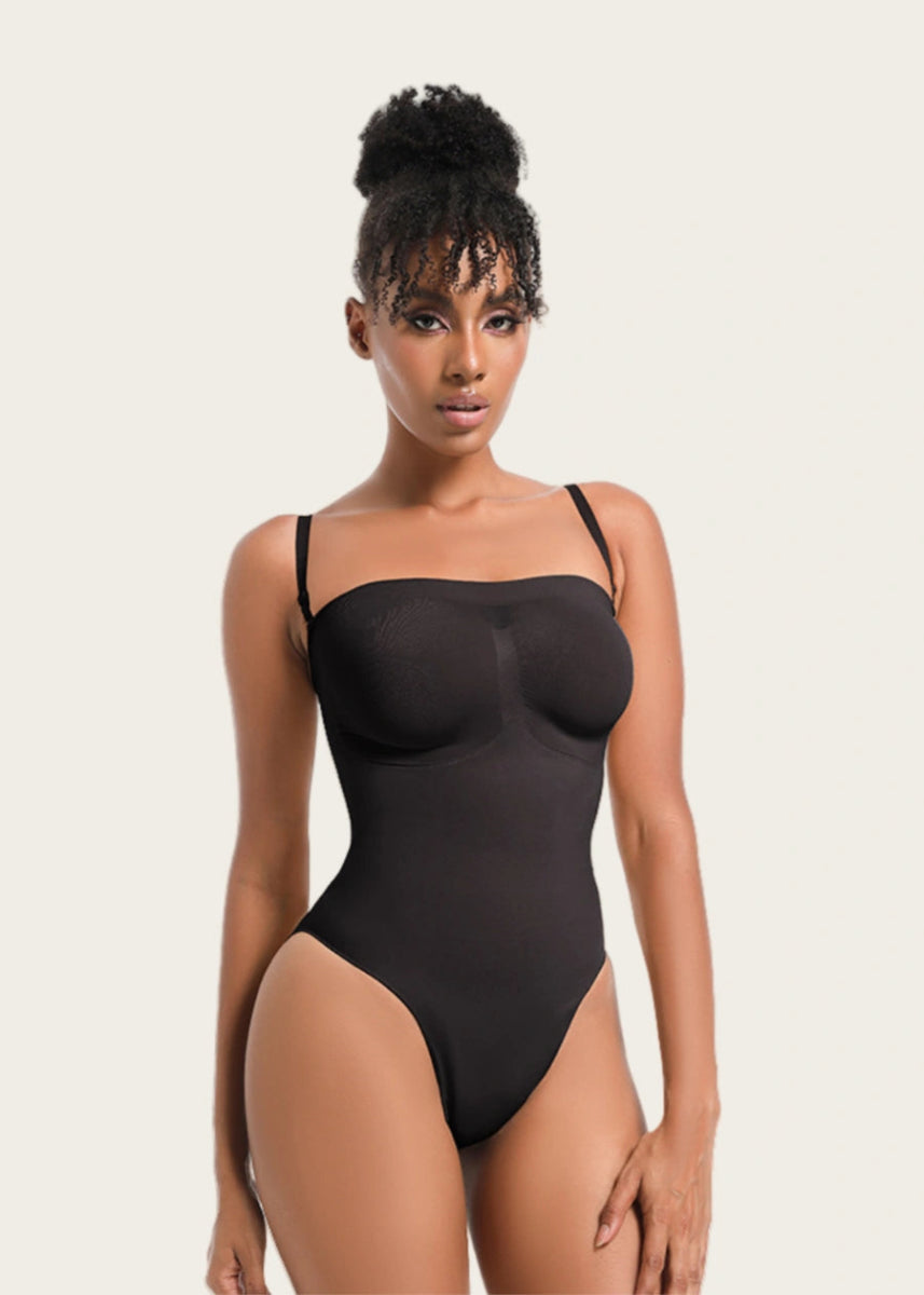 Seamless Backless Strapless Shapewear for Sculpted Curves Beige and Black - Black - PromDressClub