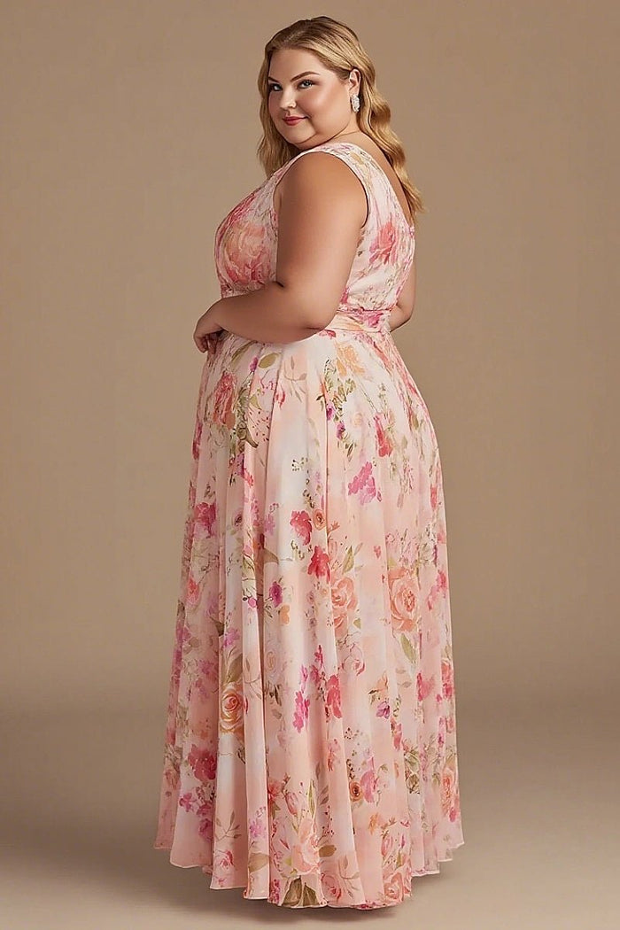 Simply Brilliant Floral Pink Bridesmaid Dresses Ideal for Memorable Wedding Moments - Pink Floral - PromDressClub