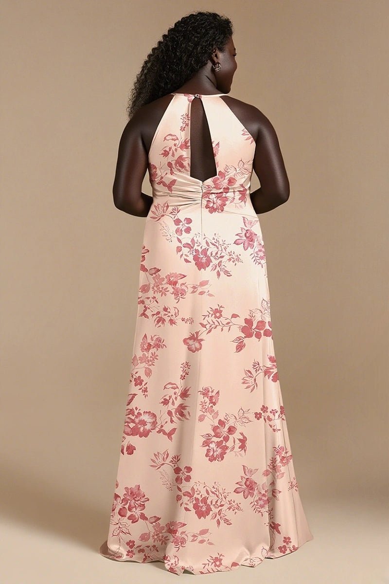 Special Moment Floral Pink Bridesmaid Dresses for Unforgettable Weddings - Pink Floral - PromDressClub