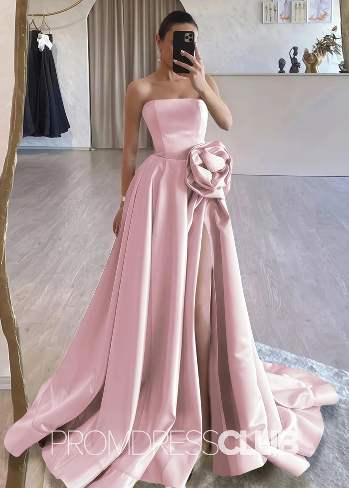 Harriet | Strapless Long Black Prom Dress - Price #price_variant_lowest# - Pink - PromDressClub