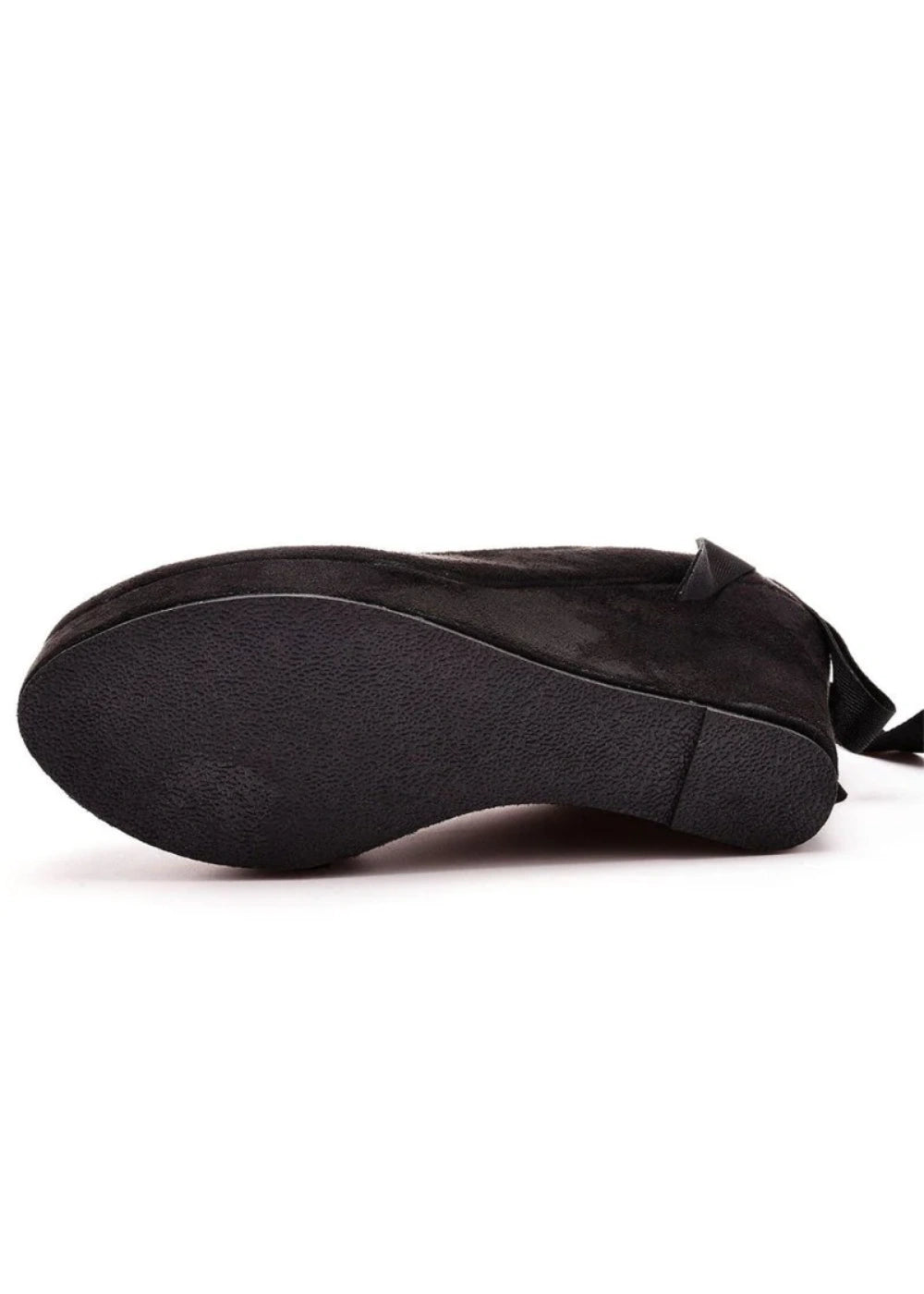 Stylish Black and Red Round Toe Platform Wedge Heels—Elevate Every Look with Trendy Versatility - Black - PromDressClub