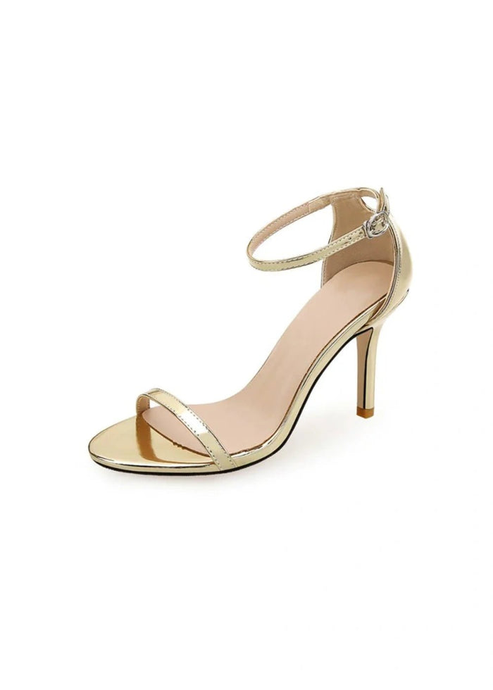 Stylish Peep Toe High Heels – Versatile Gold Leather Kitten Stiletto Heels for Every Occasion - Gold - PromDressClub