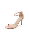 Stylish Peep Toe High Heels – Versatile Gold Leather Kitten Stiletto Heels for Every Occasion Color Pink