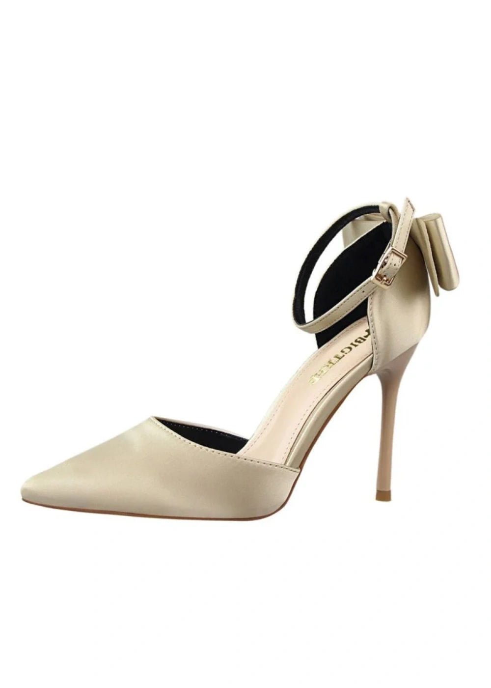 Stylish Pink Satin Prom Heels – Perfect Pointed Toe High Heels for Elegant Occasions - Champagne - PromDressClub