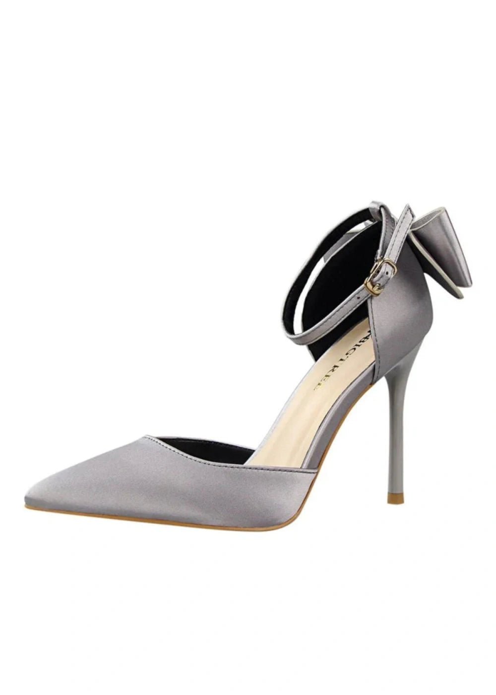 Stylish Pink Satin Prom Heels – Perfect Pointed Toe High Heels for Elegant Occasions - Grey - PromDressClub