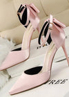 Stylish Pink Satin Prom Heels – Perfect Pointed Toe High Heels for Elegant Occasions Color Pink