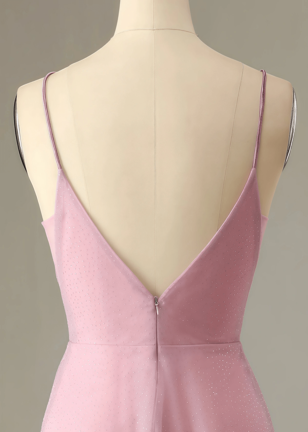 Theresa | A Line Corset Grey Tulle Long Bridesmaid Dress - Price #price_variant_lowest# - Pink - PromDressClub