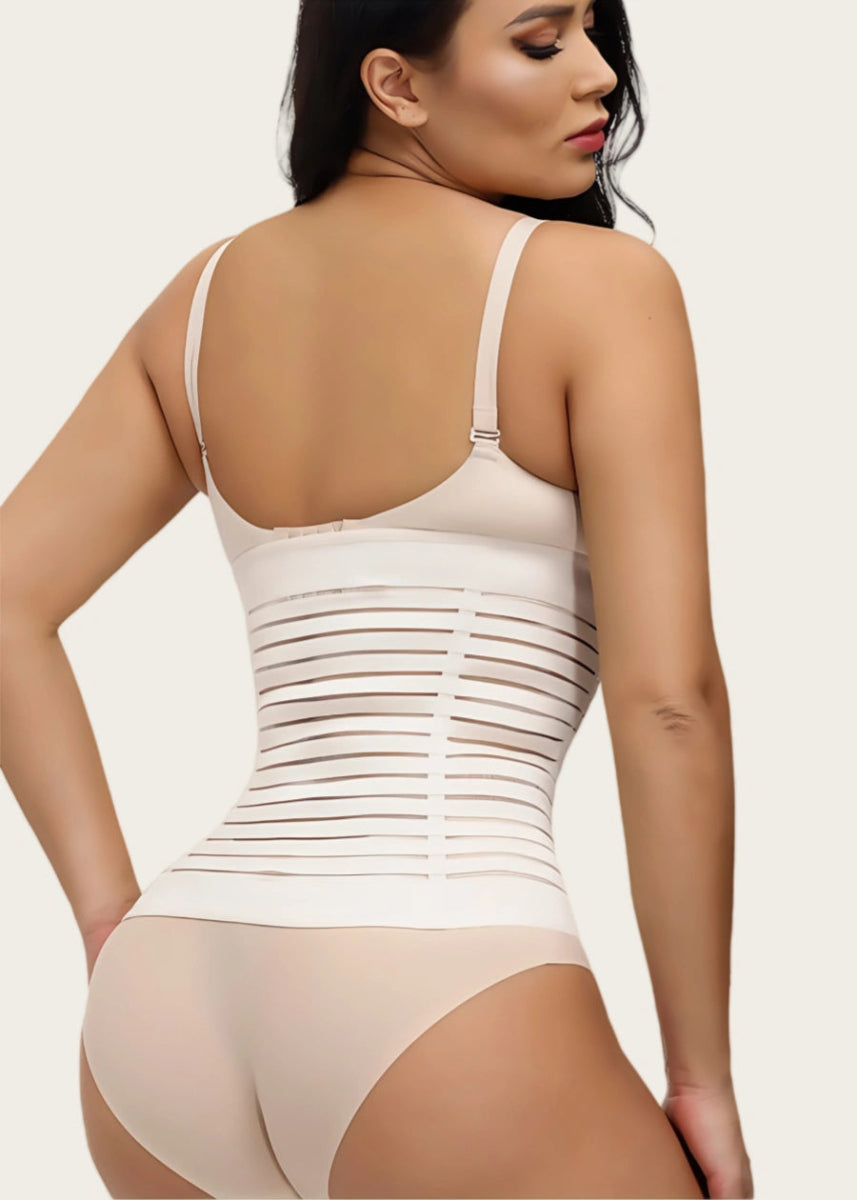 Ultimate Waist Cinching Shapewear Comfortable Tummy Control Corsets for Every Body - Apricot - PromDressClub