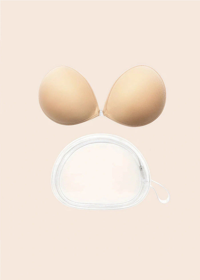 Ultra - Comfortable Silicone Bras Black and Nude Essentials for Effortless Style - Nude - PromDressClub