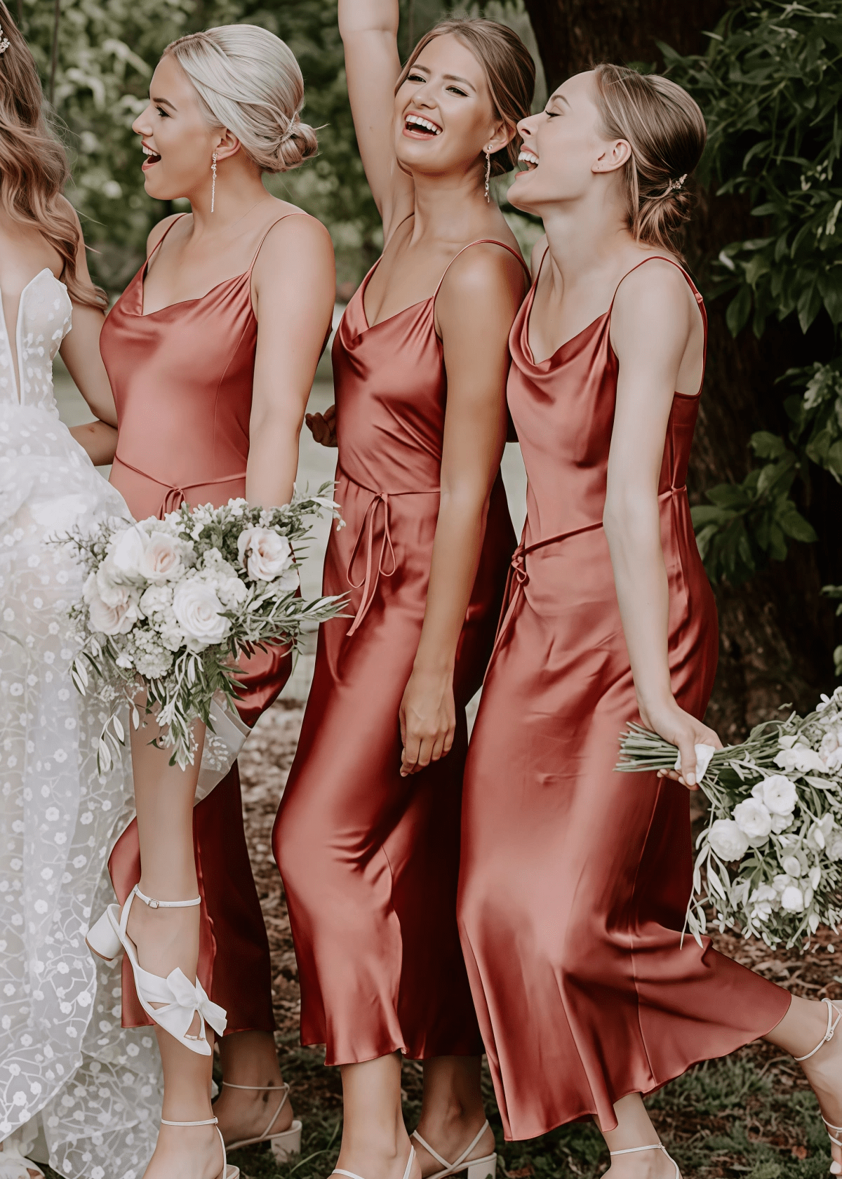 Wendy | Boho Sheath Rust Silk Satin Maxi Bridesmaid Dress with Spaghetti Straps - Rust - PROMDRESS Club